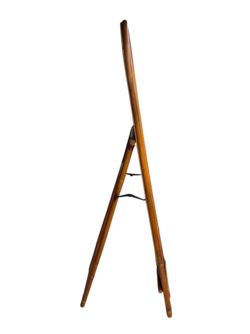 ラタン スタンドミラー 立て掛け鏡 姿見 等身鏡