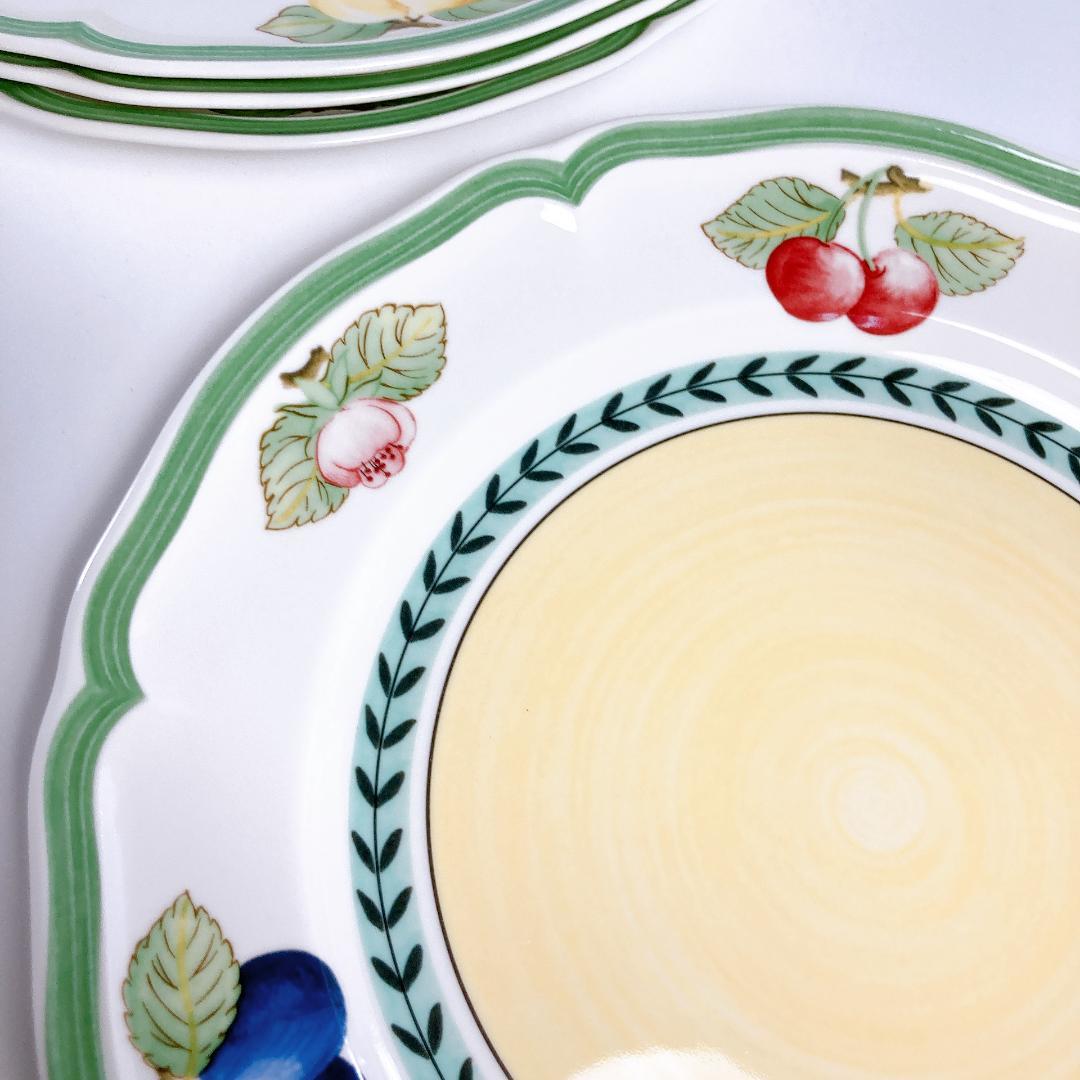 ビレロイ＆ボッホ フレンチガーデン 27㎝ プレート 4枚　|3823|