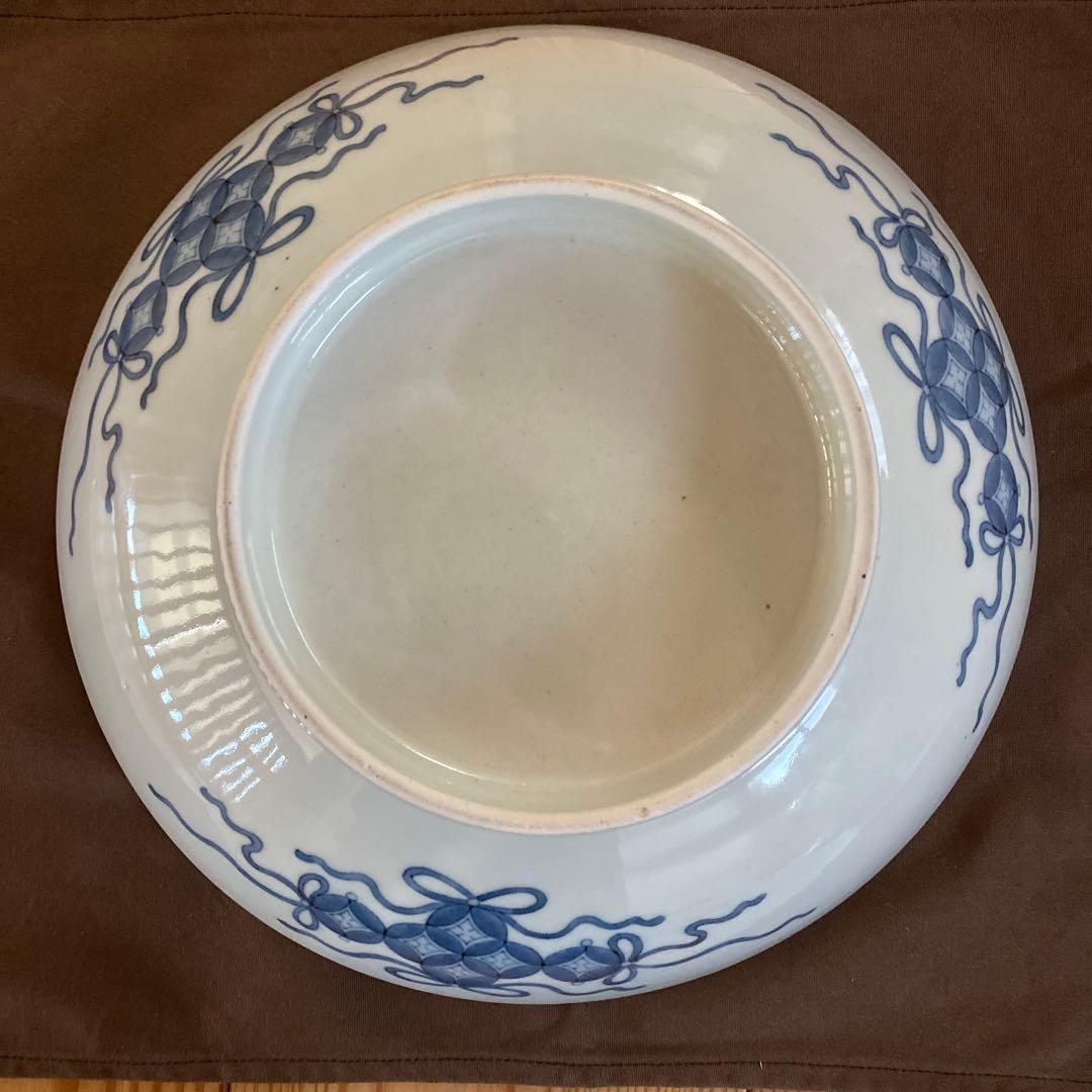 骨董 色鍋島 壺模様 大皿 約28cm