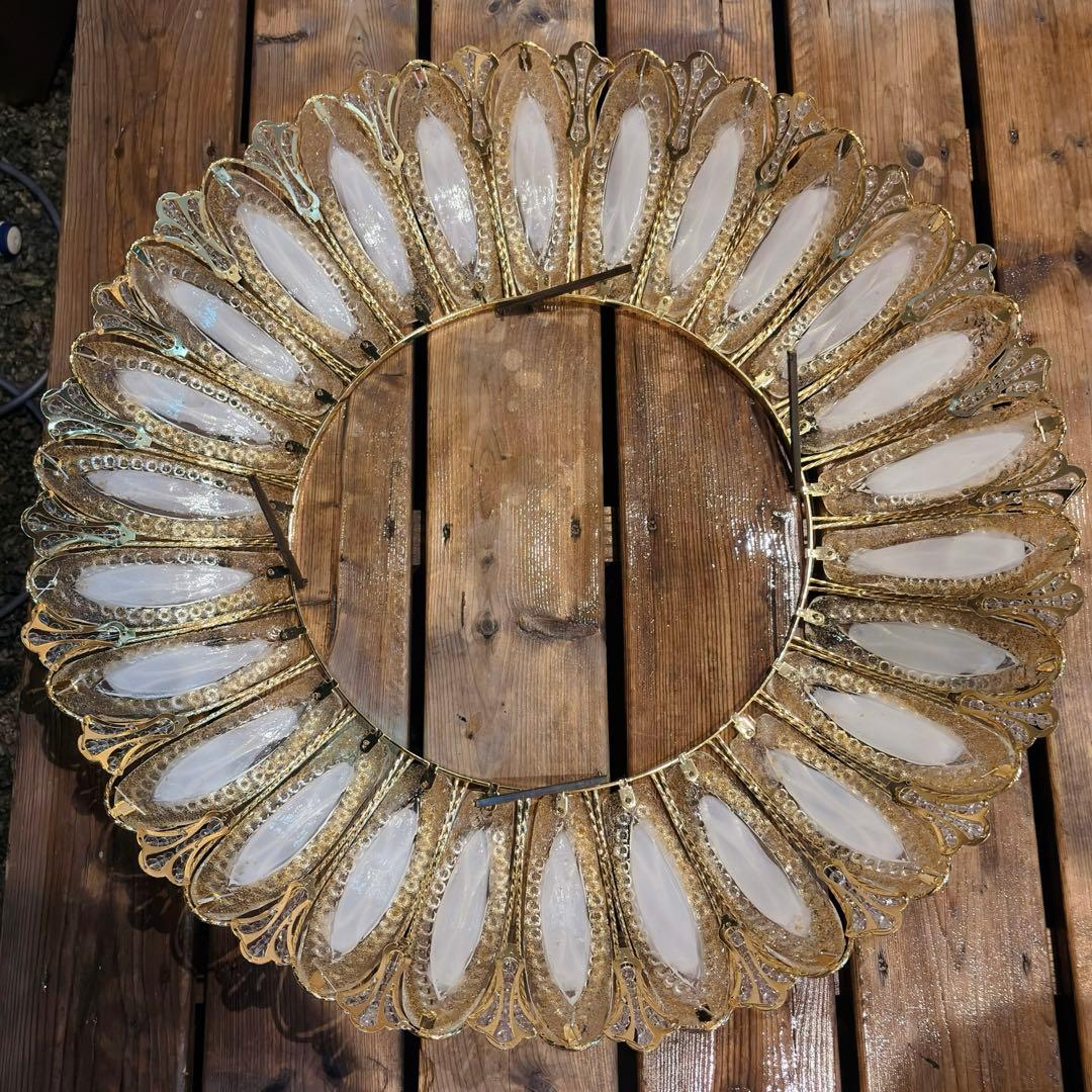 ②アンティーク・ガレ　シャンデリア　12灯 クリスタル　ゴールド　照明　リビング