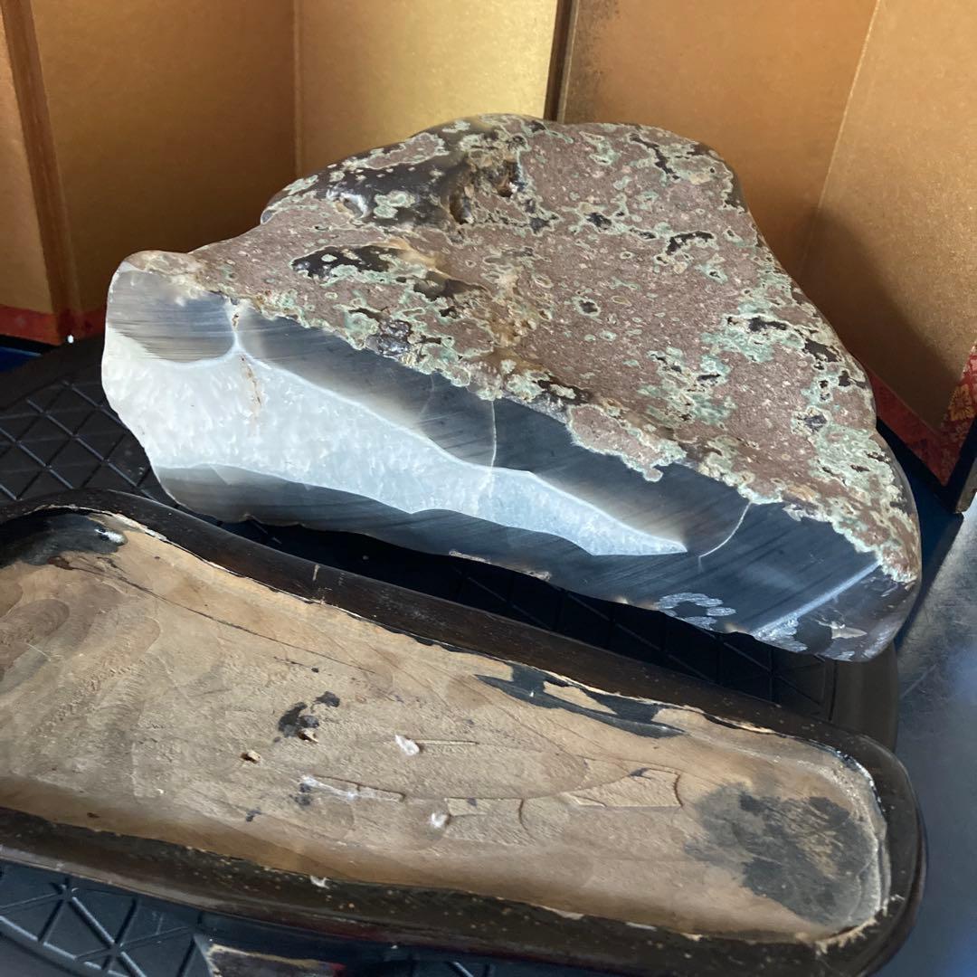 JAWSジョーズ(サメ)のようにも見える透明感のあるきれいな瑪瑙 鑑賞石　5kg