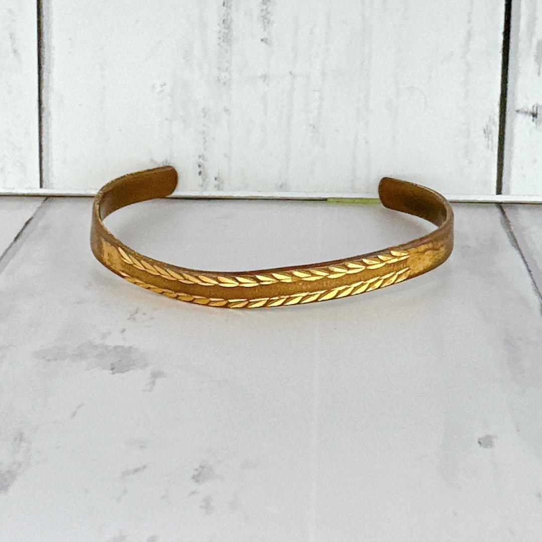 ヴィンテージブローチ RUMAブロンズバングル アクセサリー ブレスレット