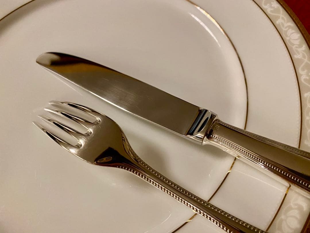 【上品なパール☆美品☆】クリストフル パール スタンダードカトラリー ペアセット