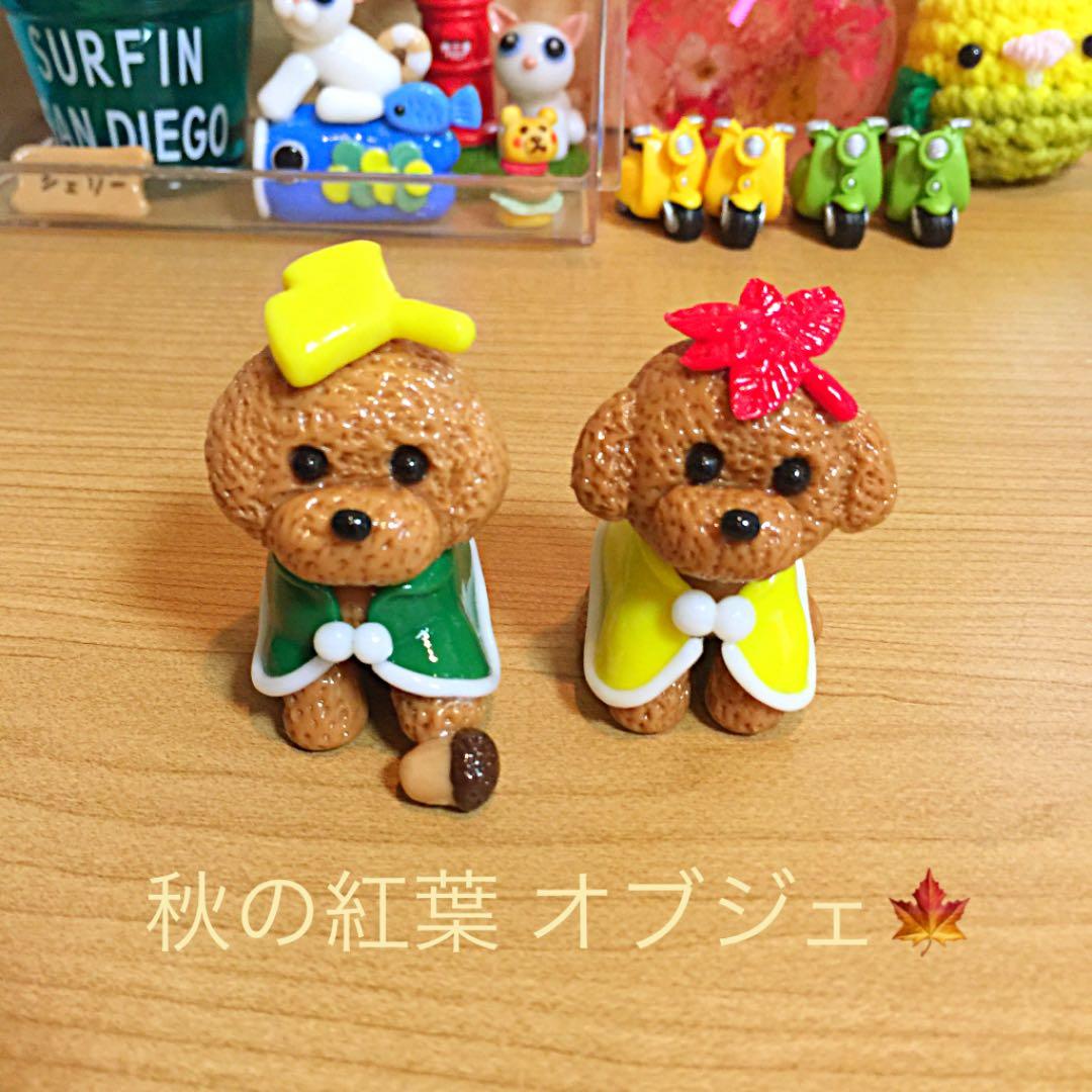 ソラたむ★ポコ太様❤ プードル ハロウィン 紅葉 オブジェ♡