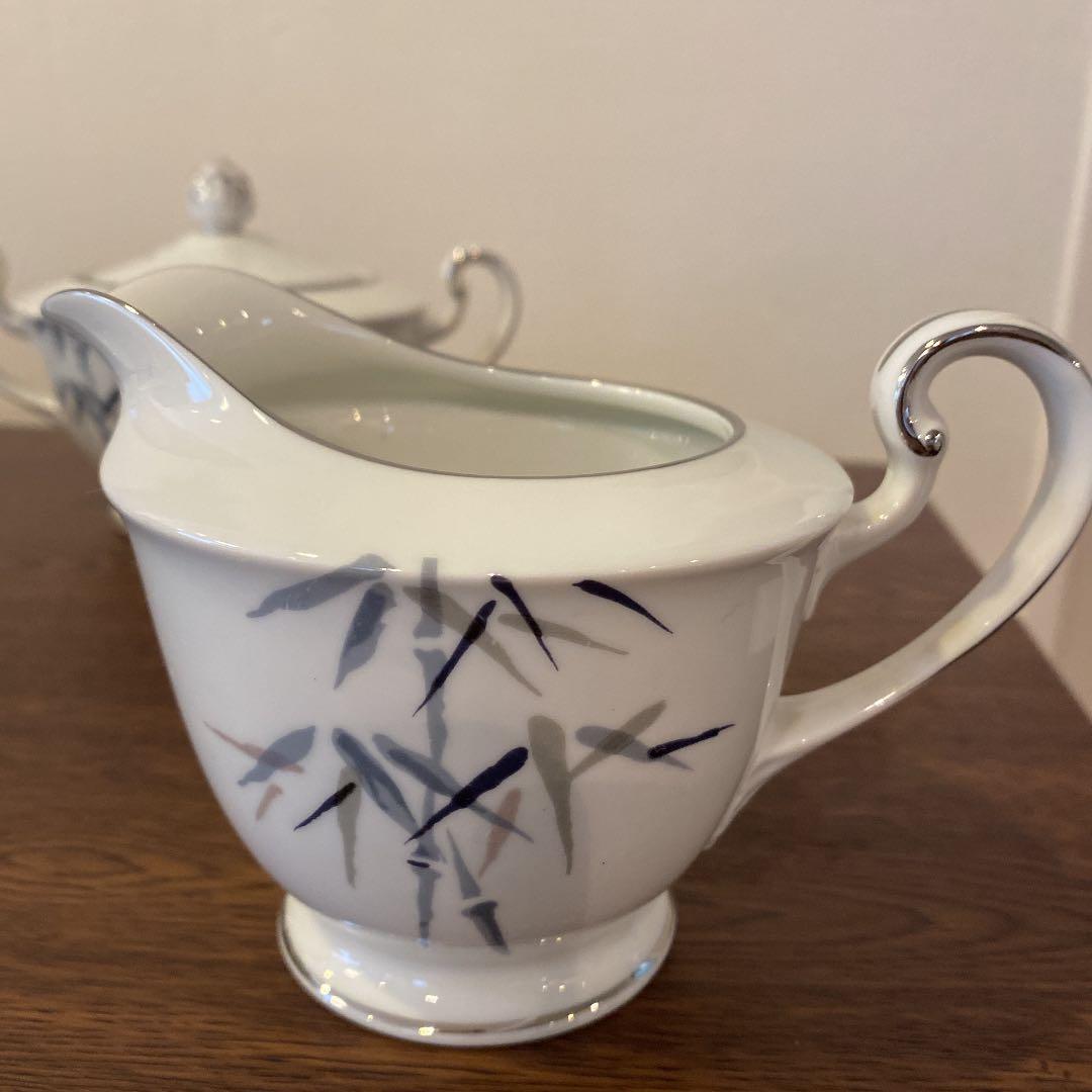 稀少品　ノリタケ　ティーセット　23ピース 　竹文　銀彩　レトロ　アンティーク