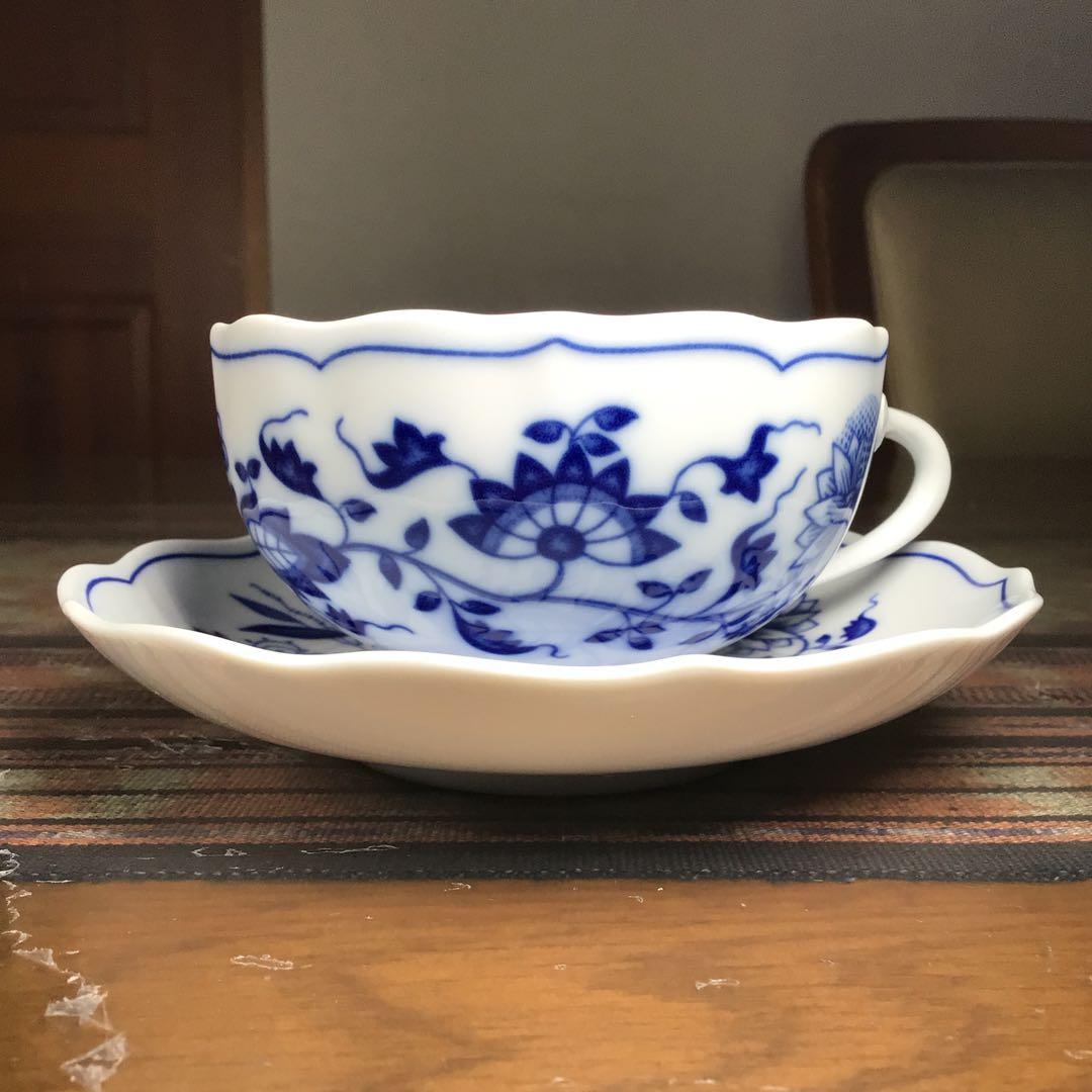 フッチェンロイター × マイセン 『ブルーオニオン』 カップ&ソーサー 4