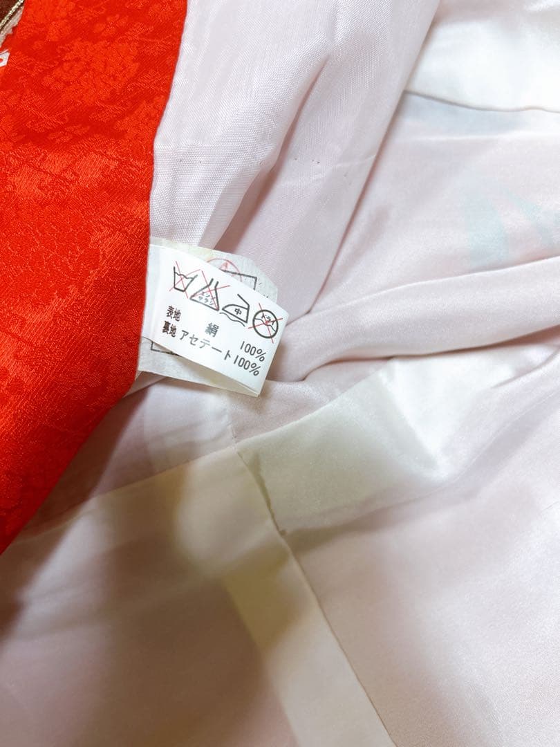 本格正絹♡七五三　7歳　女の子　フルセット　一式　赤系　ゴールド