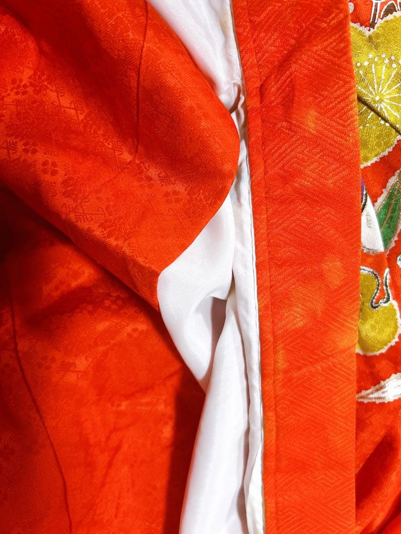 本格正絹♡七五三　7歳　女の子　フルセット　一式　赤系　ゴールド