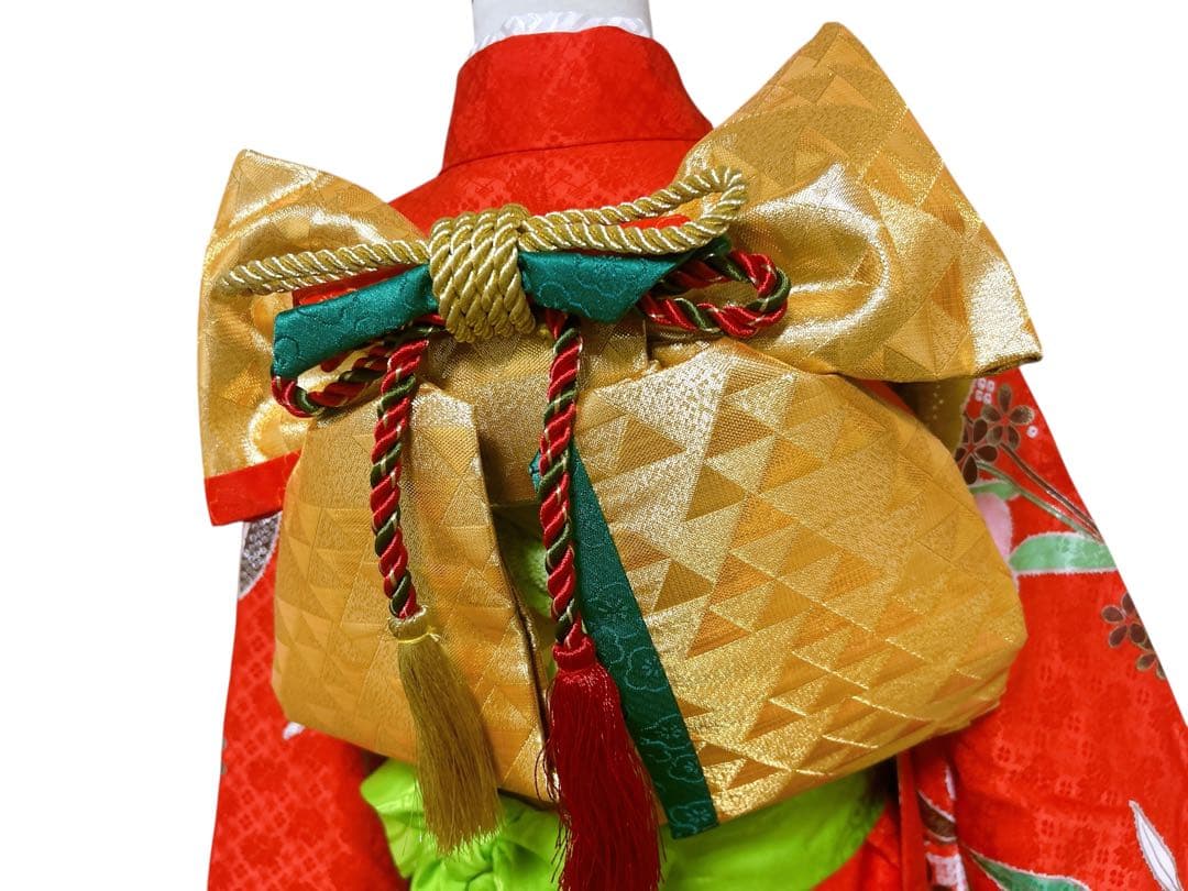 本格正絹♡七五三　7歳　女の子　フルセット　一式　赤系　ゴールド