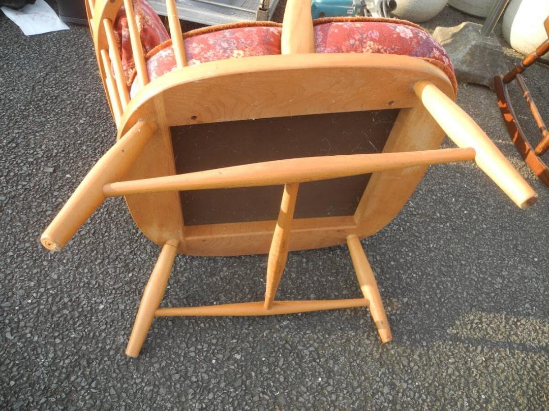 こ*う様 C15４）キツツキマークの飛騨産業　アームチェア／旧ロゴ　ヴィンテージ