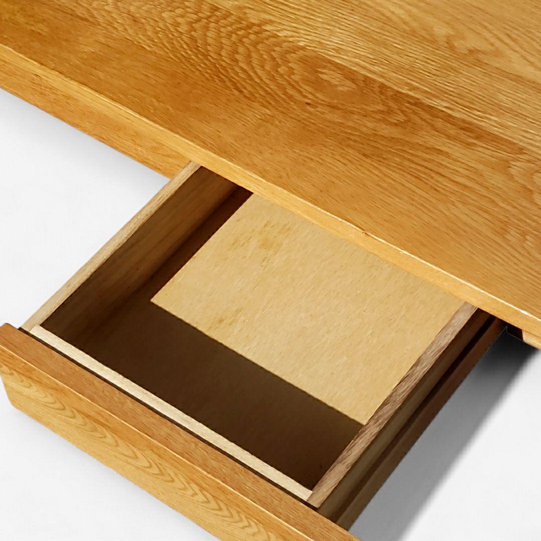 希少 廃盤 無印良品 無垢材デスク 引出付 オーク材 幅110cm 天然木