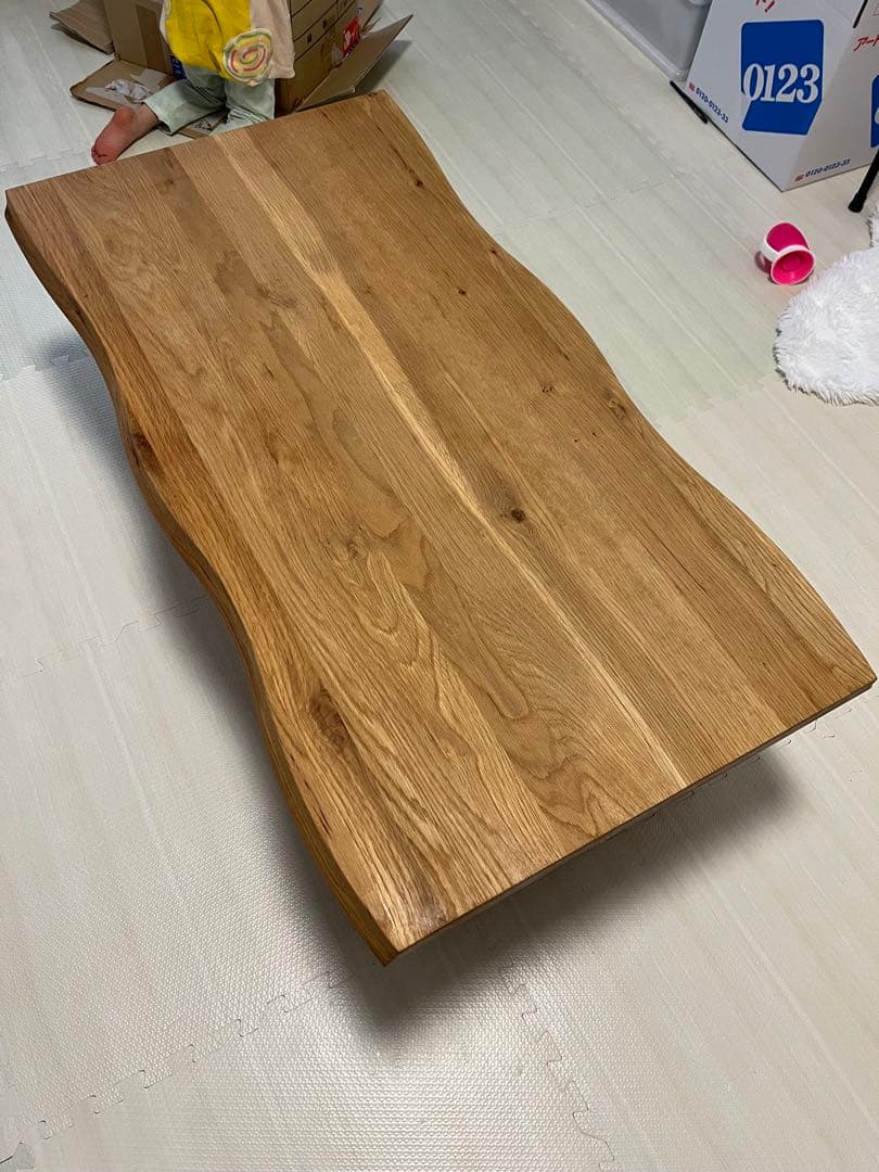 無垢材 波形デザイン センターテーブル