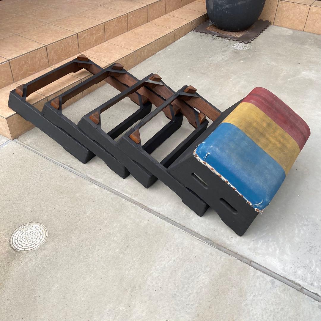 【希少】跳び箱テーブル　イス　ベンチ　本物　リメイク　アンティーク