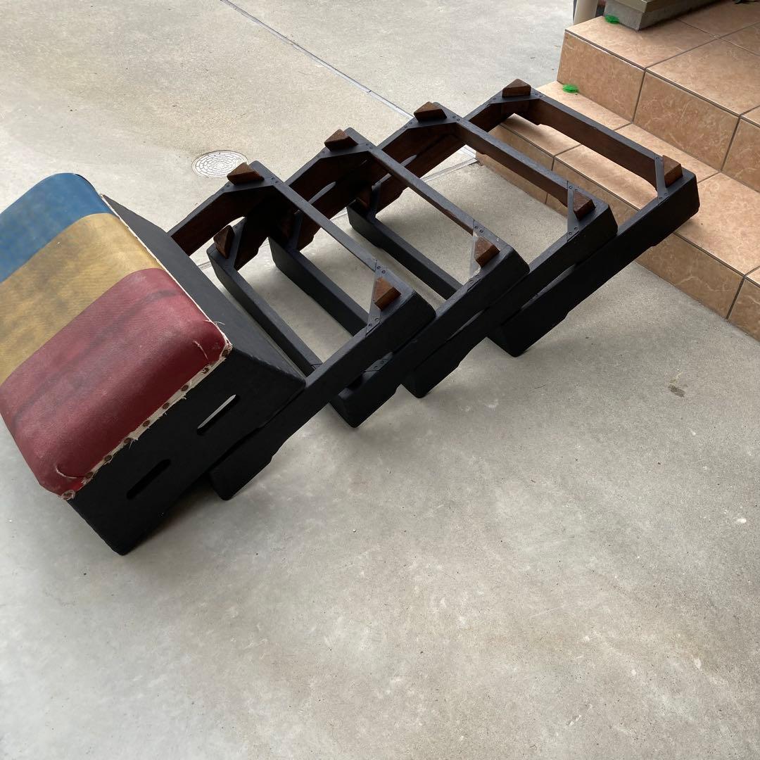 【希少】跳び箱テーブル　イス　ベンチ　本物　リメイク　アンティーク