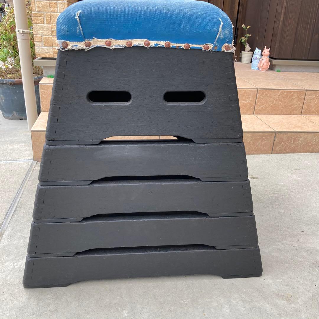 【希少】跳び箱テーブル　イス　ベンチ　本物　リメイク　アンティーク