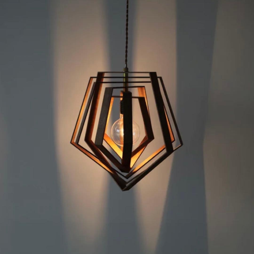 木製ペンダントライト　無垢材日本製　北欧スタイル