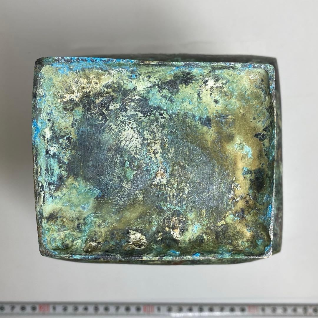 古銅 金象嵌 蓋付花入 30.5cm 東キ7-1206① タルサ