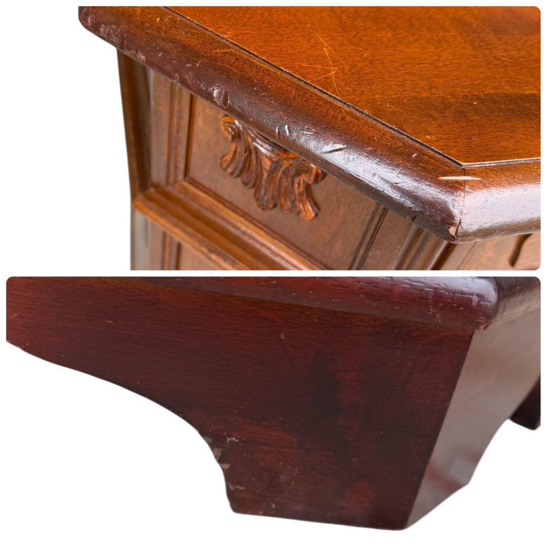 HR853 【彫刻が素敵】イタリア　象嵌細工　シャビーシック　キャビネット