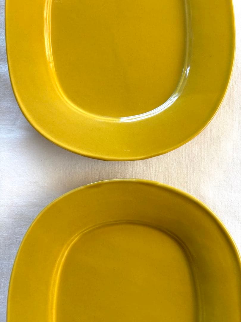 伊藤聡信 イエロー 黄色 オーバルプレート 2枚セット