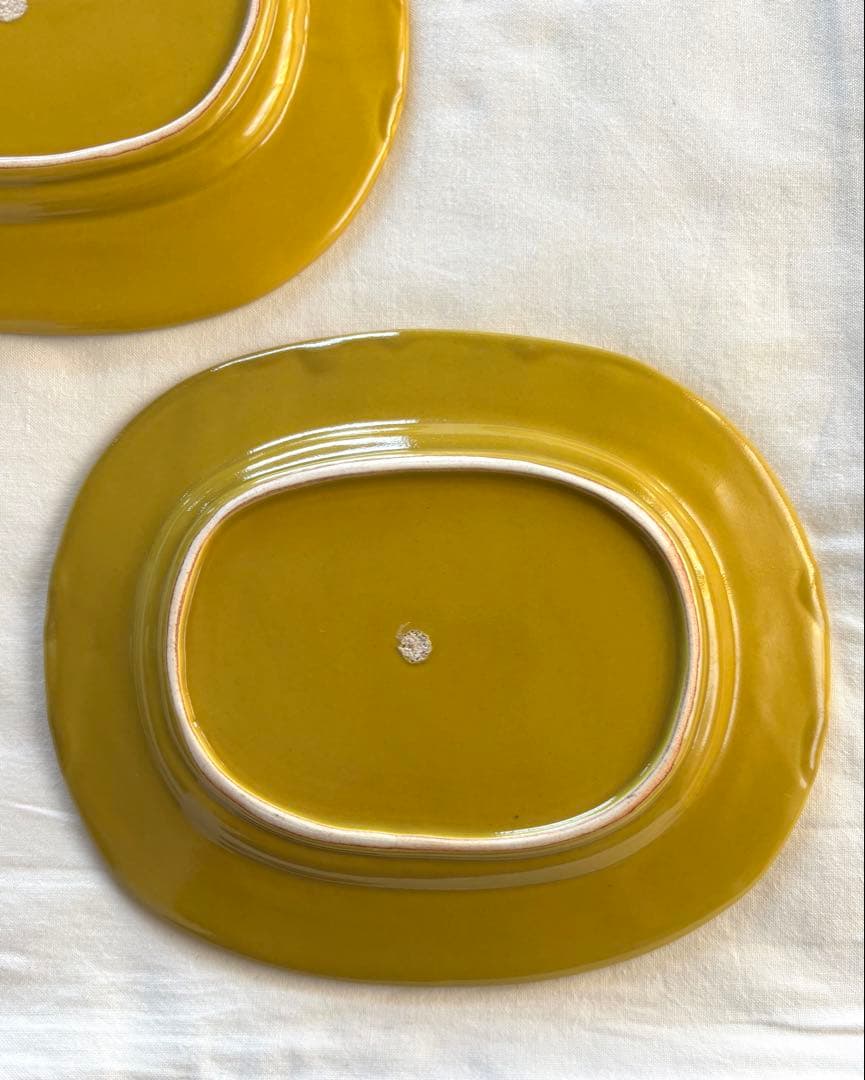 伊藤聡信 イエロー 黄色 オーバルプレート 2枚セット