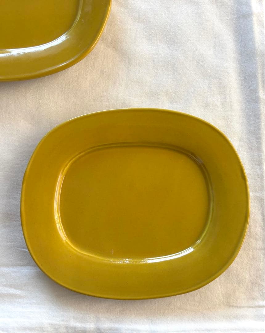 伊藤聡信 イエロー 黄色 オーバルプレート 2枚セット