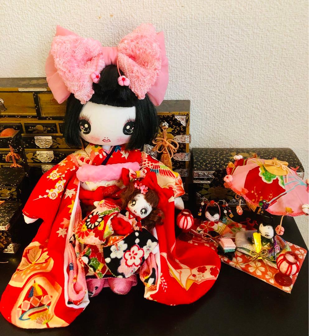 ♡かっぱのオーコ様ご確認♡約35cm◦12cmボネ無しお着物＆お雛様♡