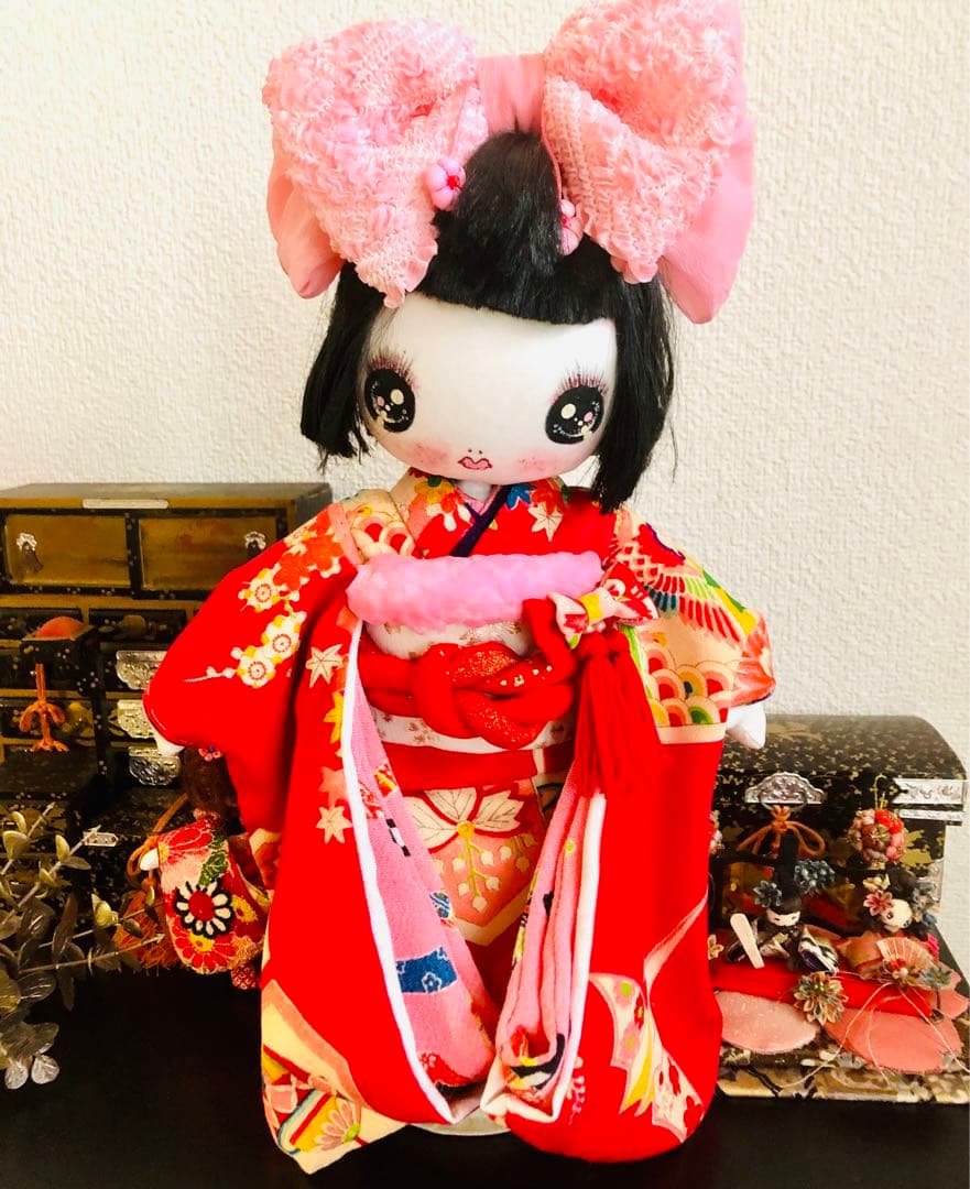 ♡かっぱのオーコ様ご確認♡約35cm◦12cmボネ無しお着物＆お雛様♡
