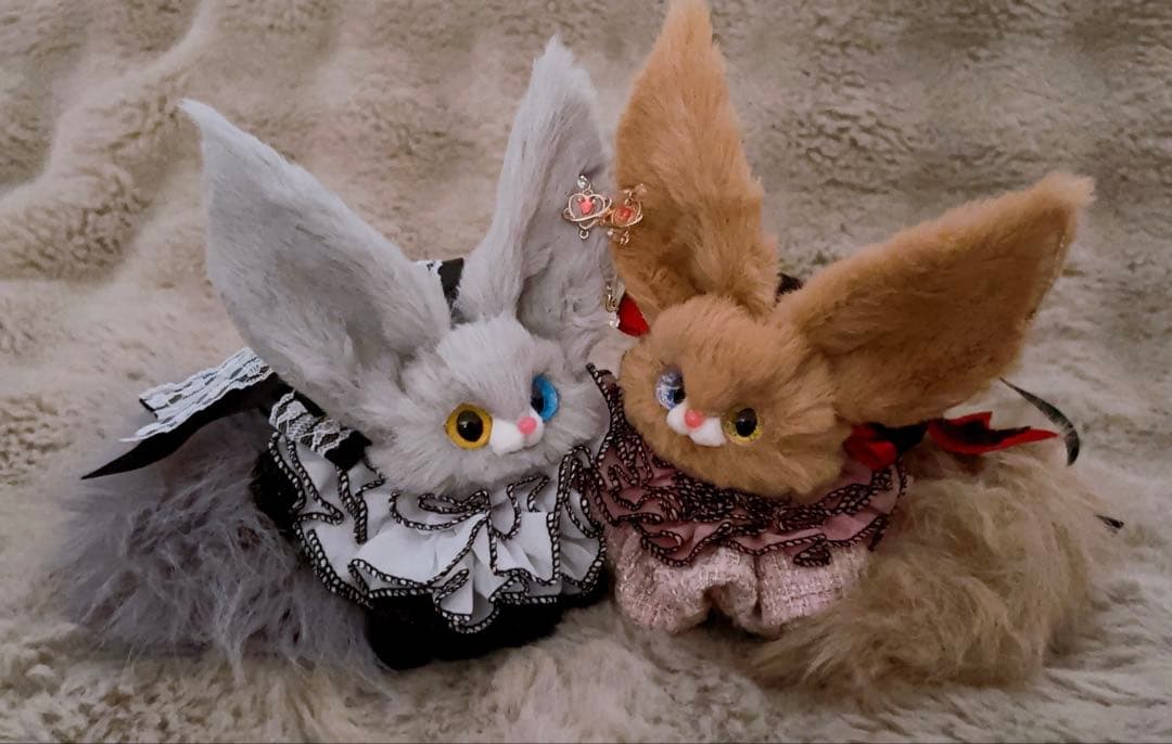 バレンタイン双子ケモノ ショコラの子 アートドール 狐 ぬいぐるみ 幻獣