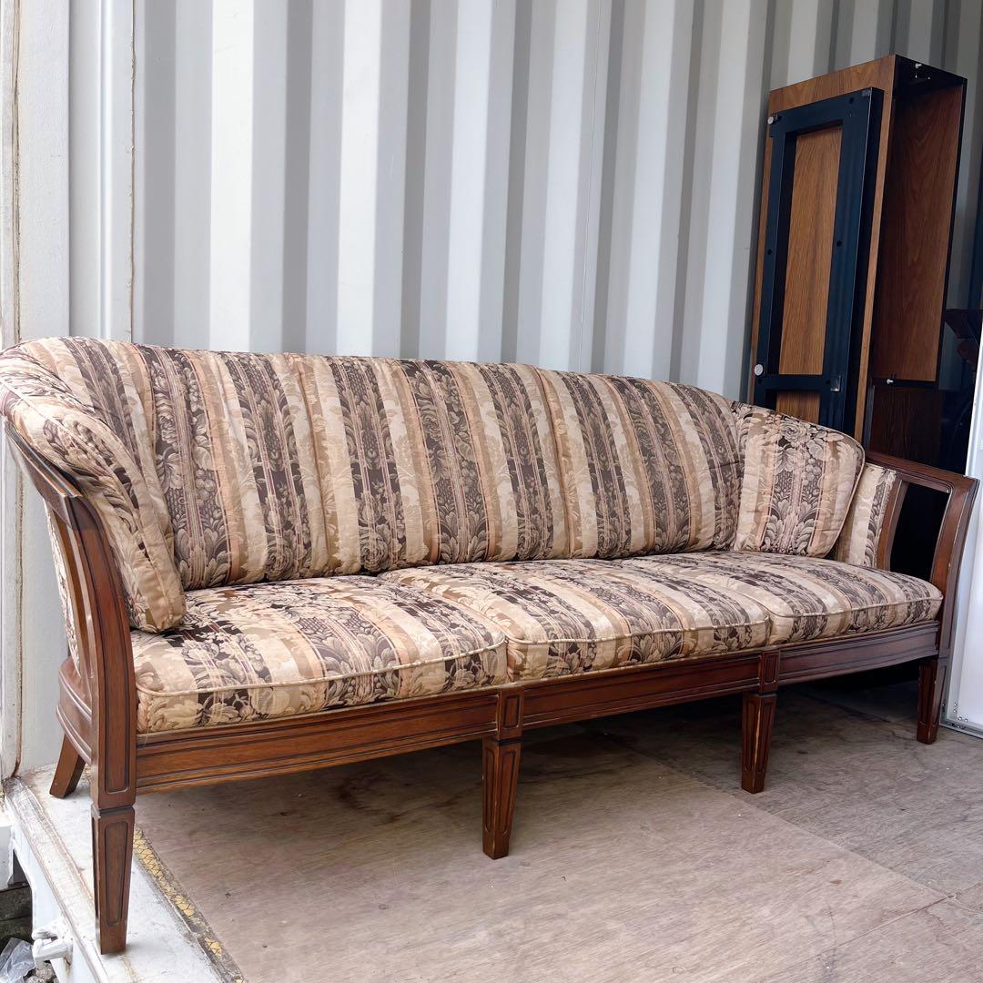 取付無料！マルニ木工地中海ロイヤル シャルル 天然木高級花柄ファブリックソファ✨