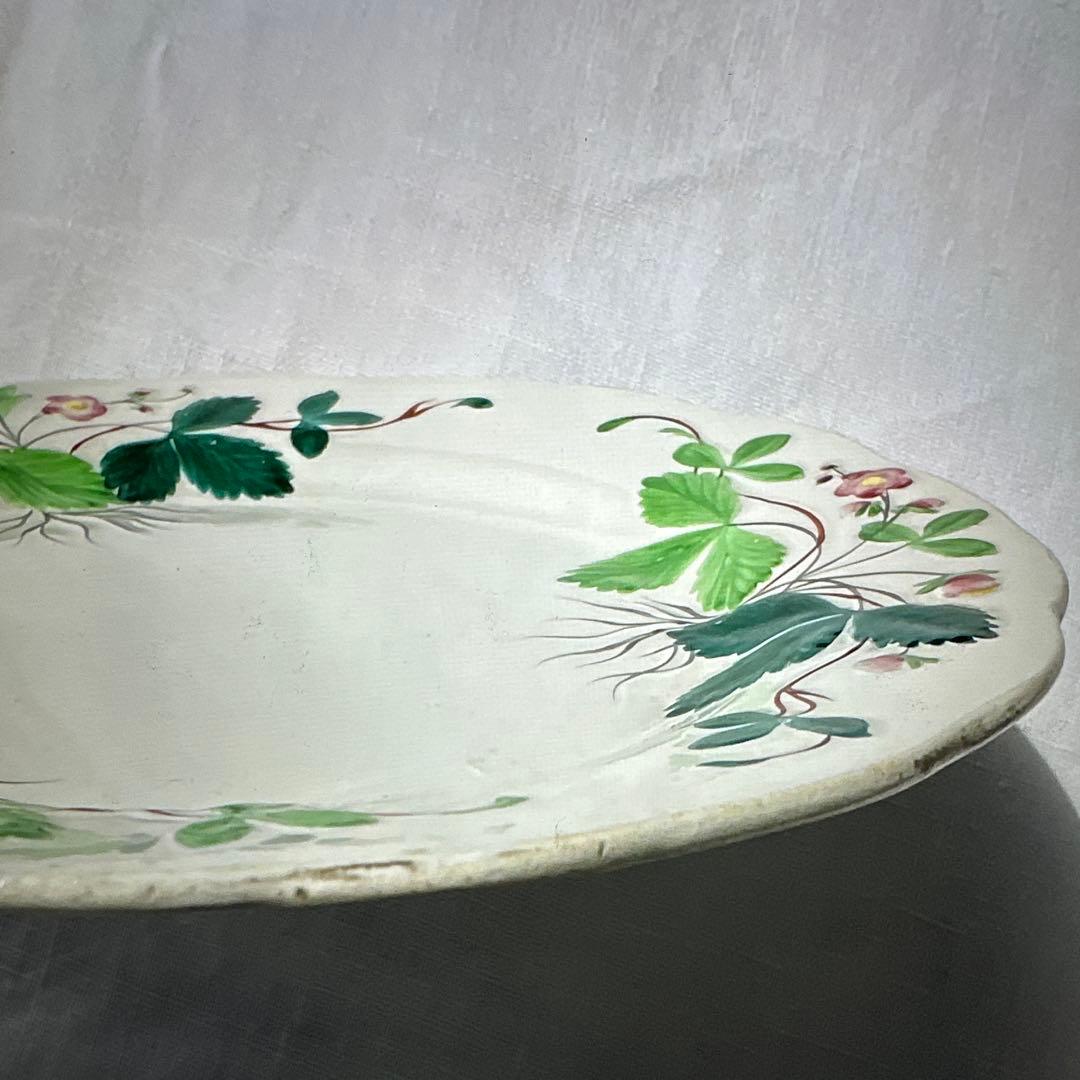 クレイユモントロー Fraise ディナープレート　フランスアンティークa