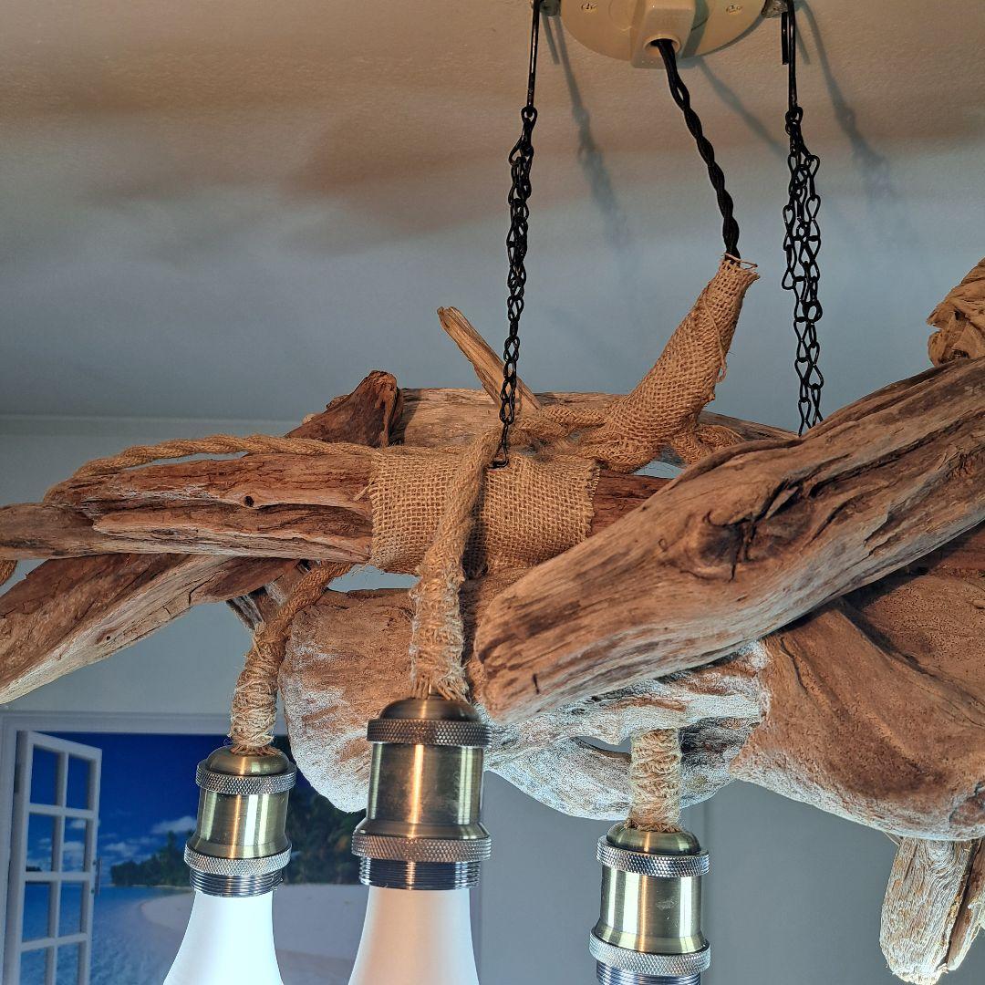 流木インテリア　LED6灯付　ヴィンテージソケット　6～15帖　リビングにどうぞ