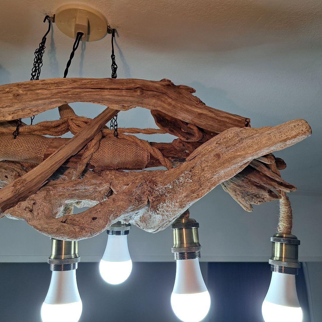 流木インテリア　LED6灯付　ヴィンテージソケット　6～15帖　リビングにどうぞ