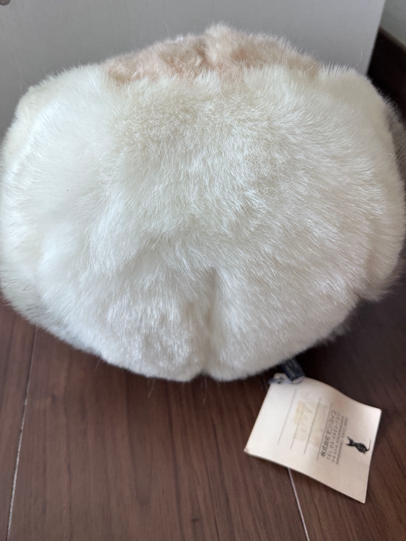 モンスイユ ルイーズ フクロウぬいぐるみ＆竹籠 ふわふわ ボア グレー