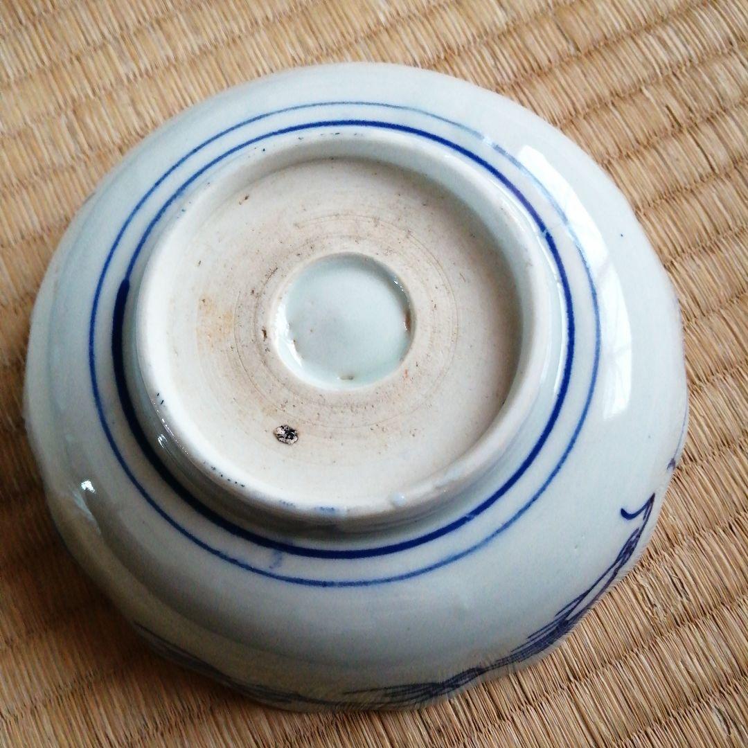 古伊万里　染付線描膾皿　20枚　14.5cm　幕末〜明治初期