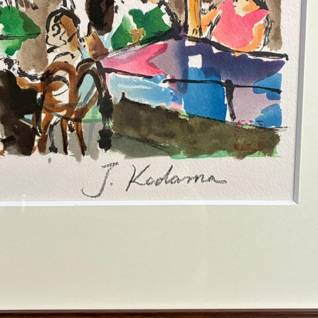 美品 児玉幸雄「カフェ・ドゥ・リュウ・セーヌ」リトグラフ 児玉純子