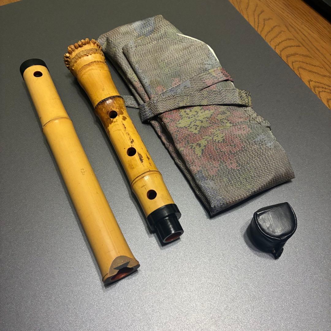 竹井　琴古流 百瀬芳童 在銘 尺八 和楽器 全長約54.2cm