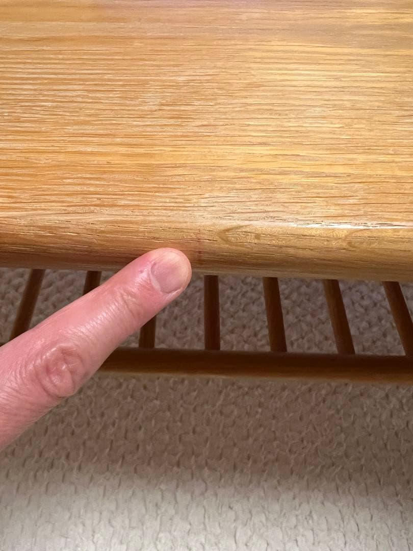 完成品ナラ材 リビングローテーブル 角が丸