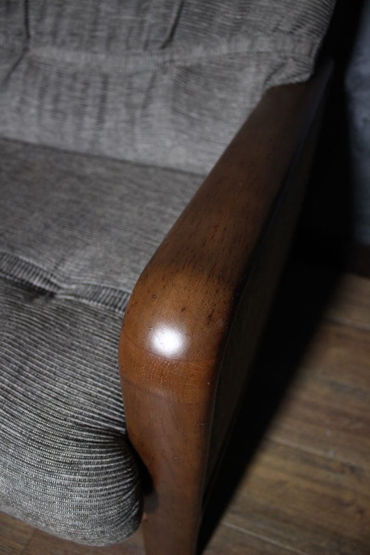 自社配達可〜カリモク20万 アームソファ ×2 ファブリック 1人掛けオールド