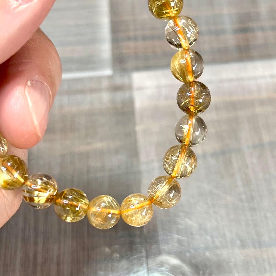 最高級　ゴールドルチルブレスレット　ギラギラ感美しい　ルチルクォーツ　10