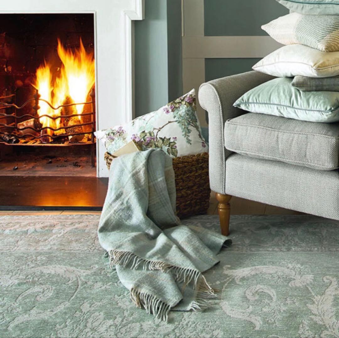 UK輸入　旧ローラアシュレイ　ウール100％毛布　ブランケット