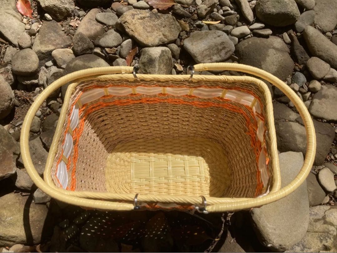 篭バック　キュート、ベージュ(シバヤマさんの手づくりカゴ)昭和レトロ