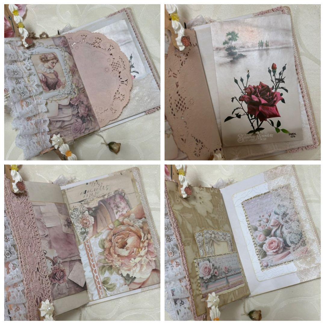 薔薇とレースのジャンクジャーナル・雑記帳 ミニタイプ 幸せの予感
