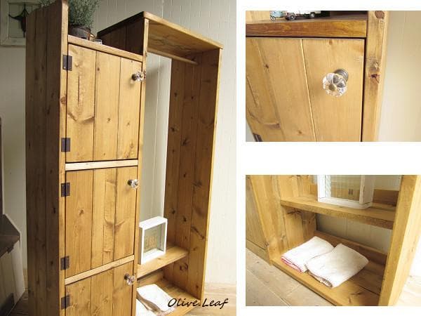 サイズデザインオーダー可！お子様用ハンガーキャビネットナチュラルブラウン受注製作