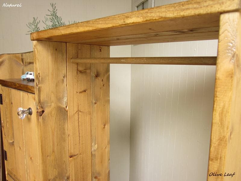 サイズデザインオーダー可！お子様用ハンガーキャビネットナチュラルブラウン受注製作