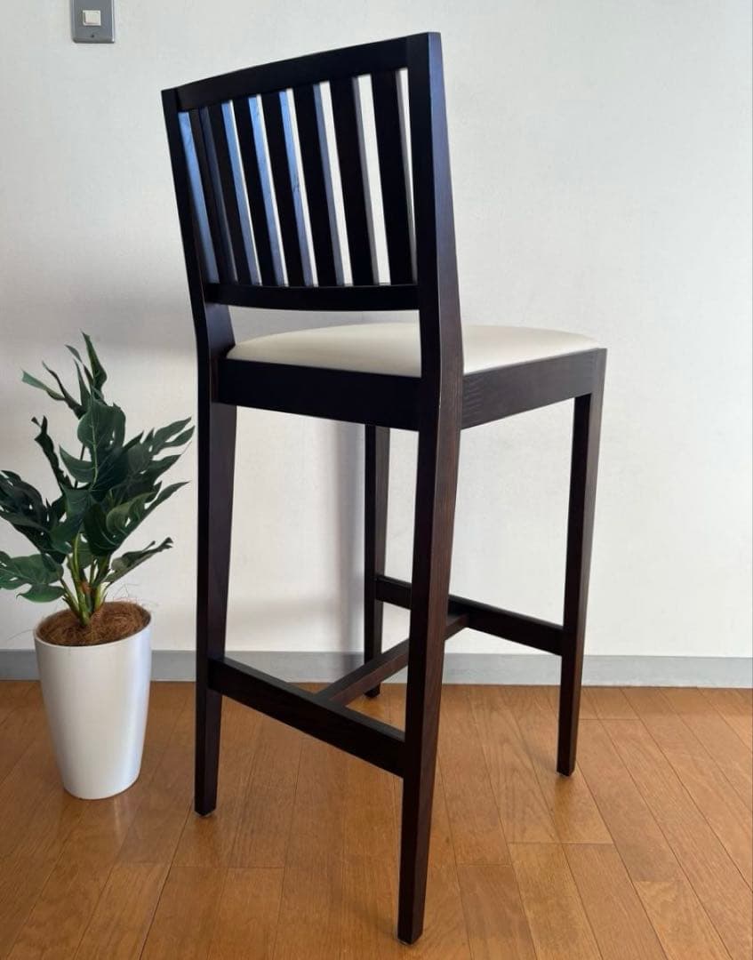 ロックストーン　ハイチェア　② 岩倉榮利　カウンターチェア　本革　モダン 美品