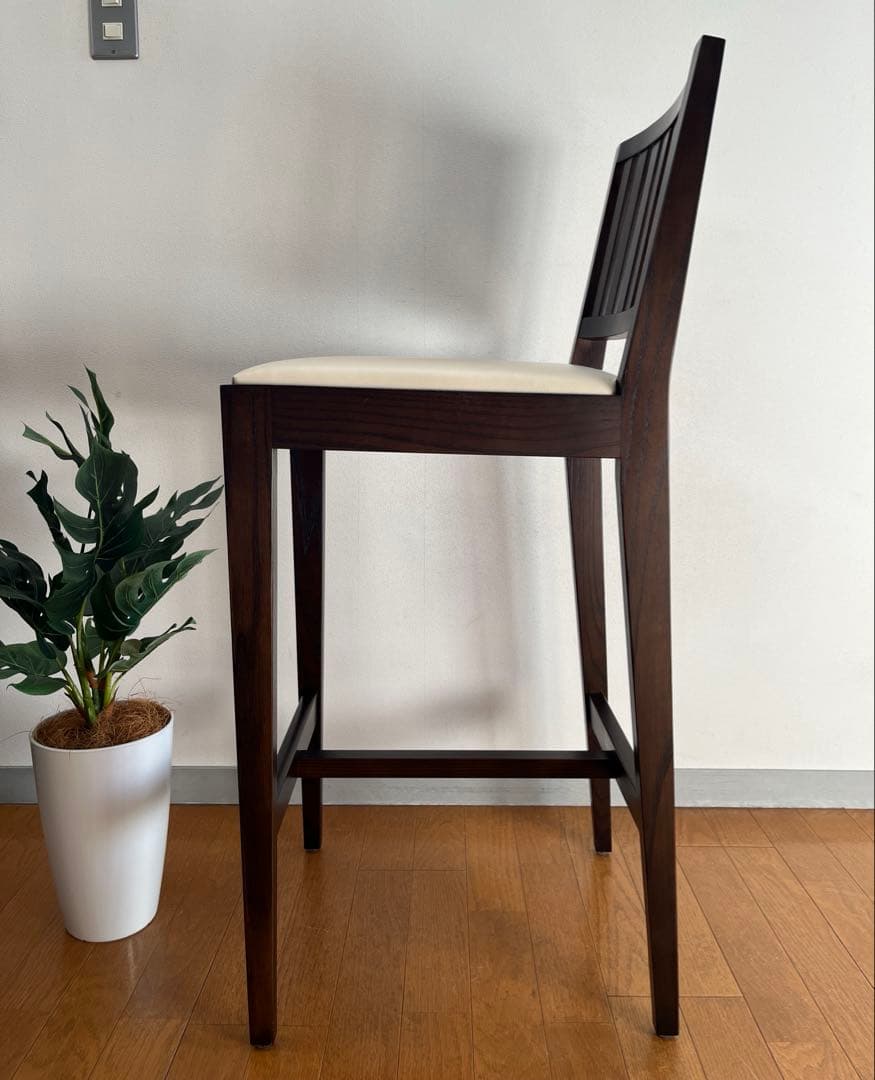 ロックストーン　ハイチェア　② 岩倉榮利　カウンターチェア　本革　モダン 美品