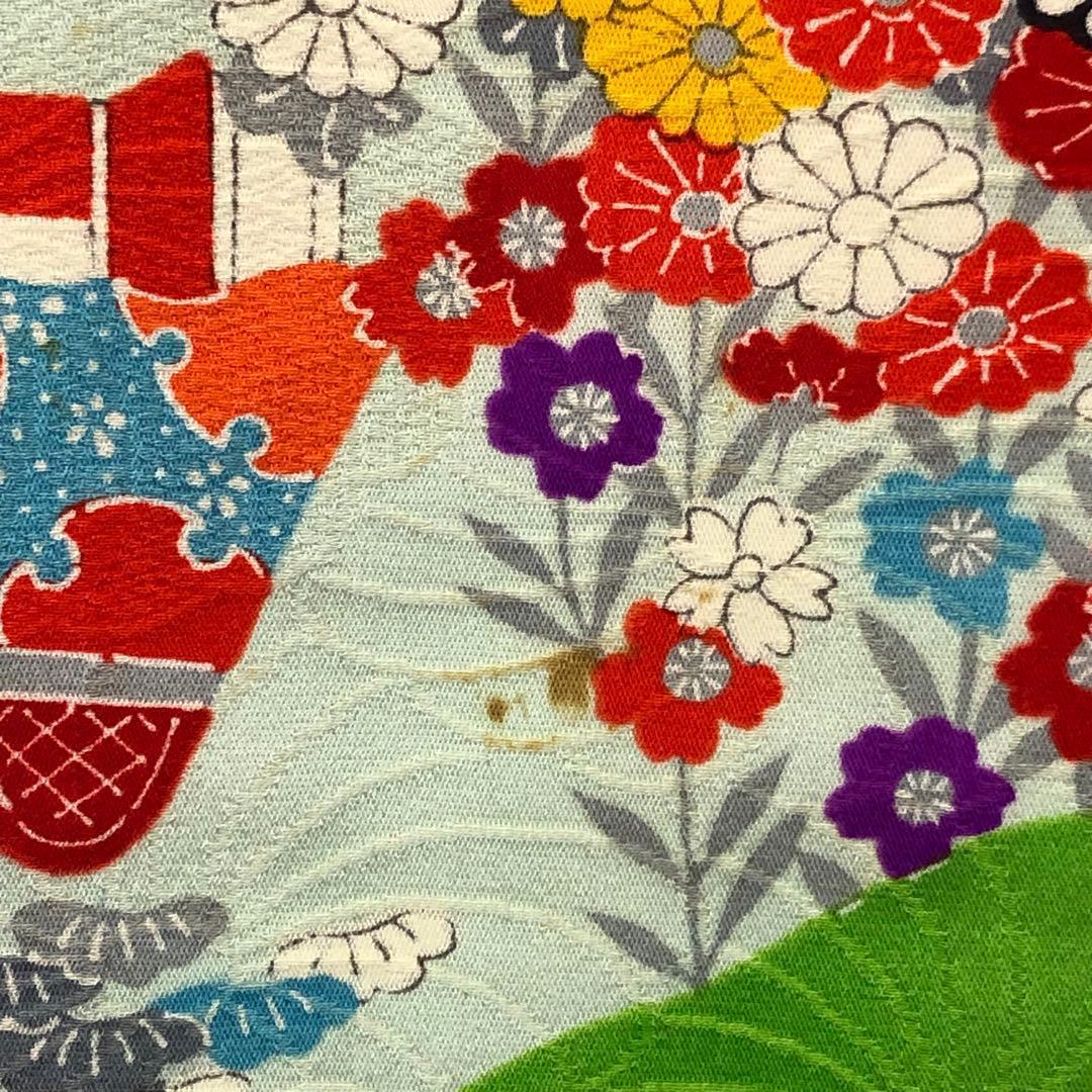 子供着物 七五三 3歳 松皮菱 花模様 絞り模様 CK-7378