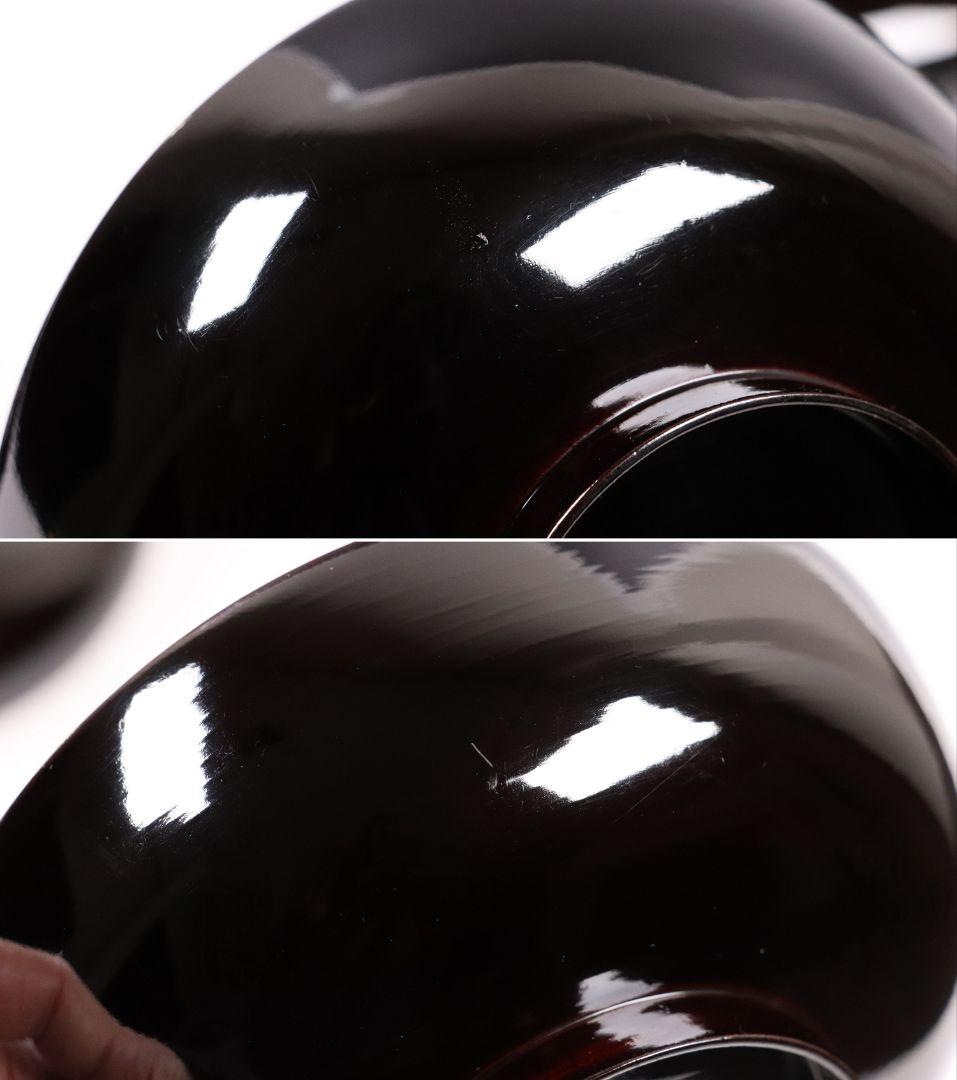 CL63 加賀蒔絵 月に雁 金蒔絵 黒塗煮物椀 二客 木製漆器 梨地 鳥 芦