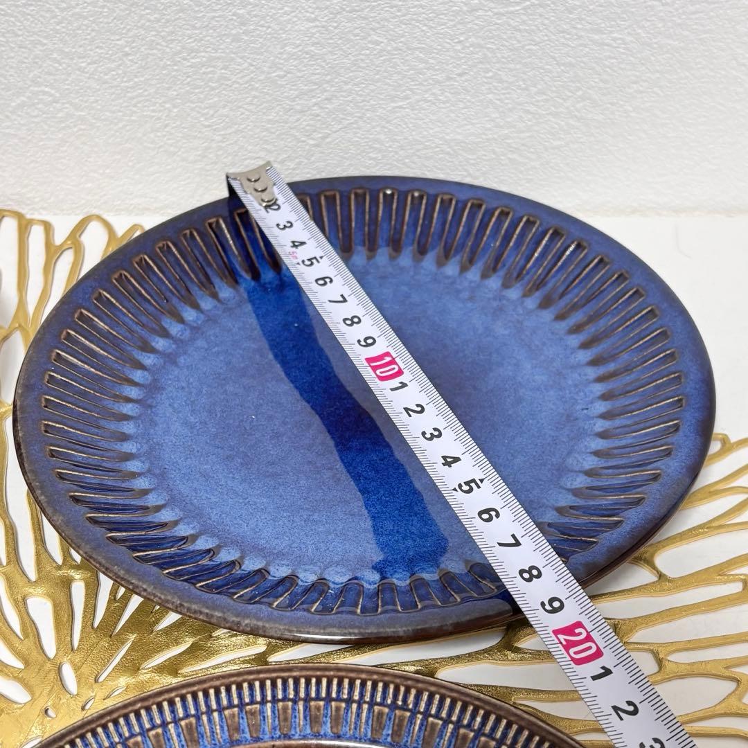 ゲフレ コスモス 濃紺の食器セット 4点（皿3枚、カップandソーサ1