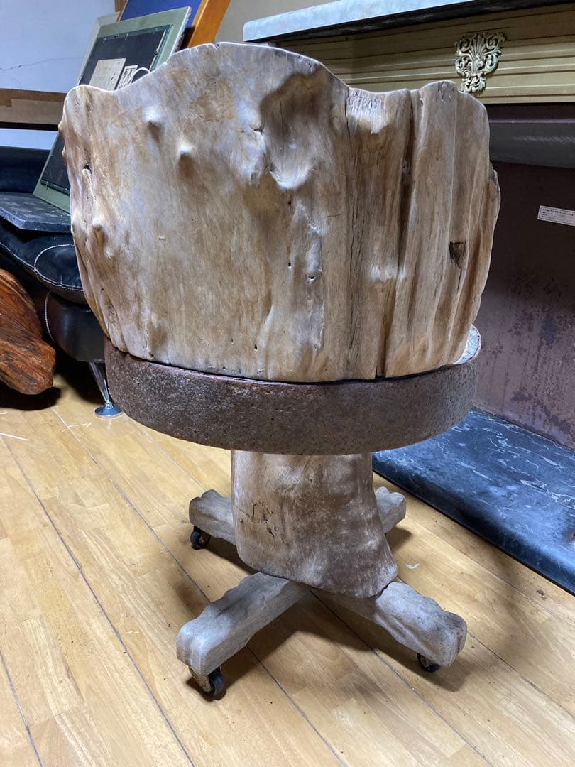 車輪型 椅子 チェア 木製 No.1